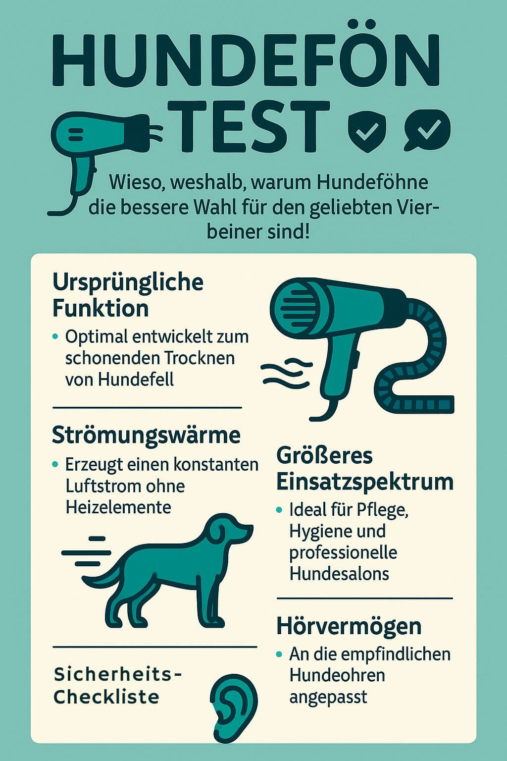Hundefön Sicherheits- Checkliste