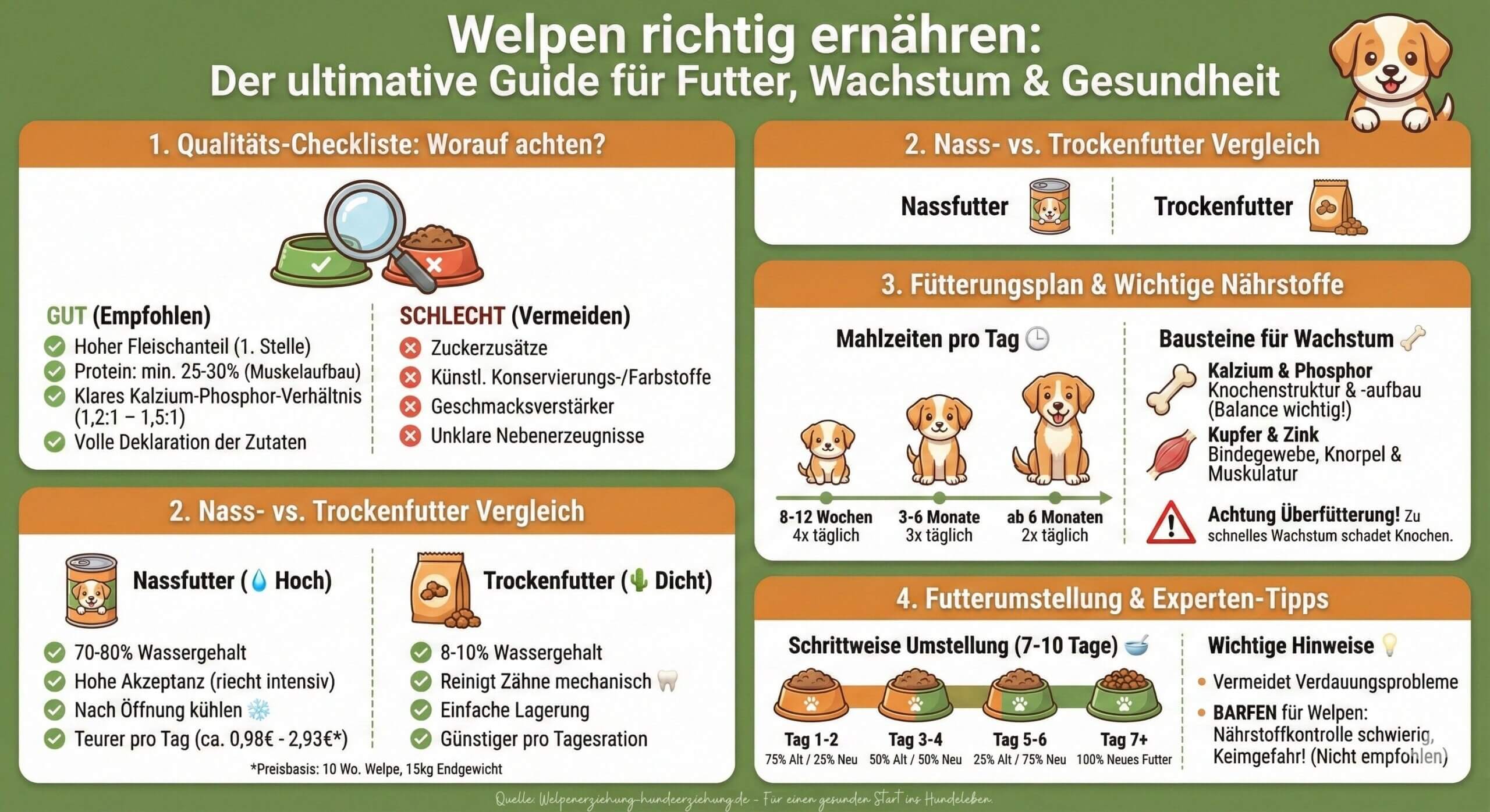 Welpenfutter Kaufberatung Infografik
